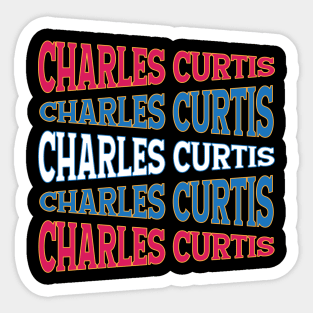 TEXT ART USA CHARLES CURTIS Sticker